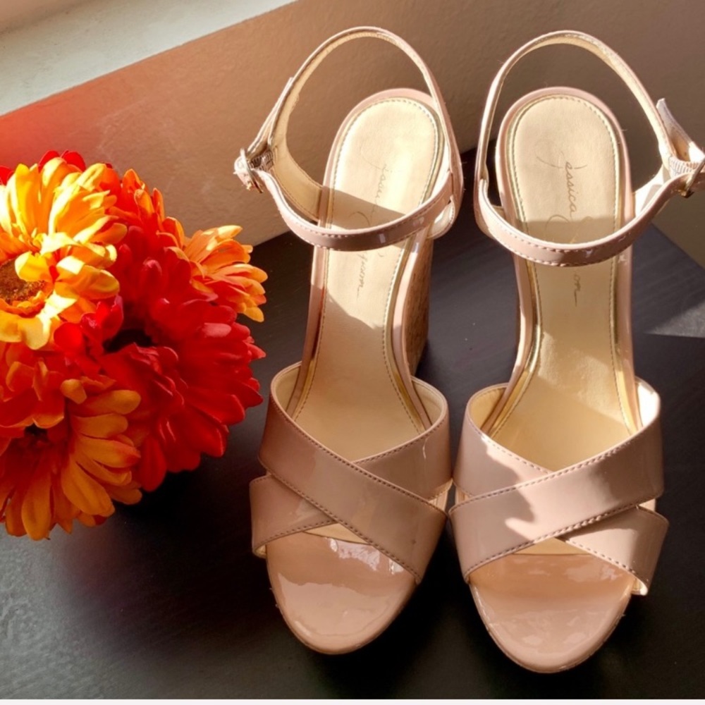 Jessica Simpson Size 7 1/2 Nude Isadoraa Wedges👠
